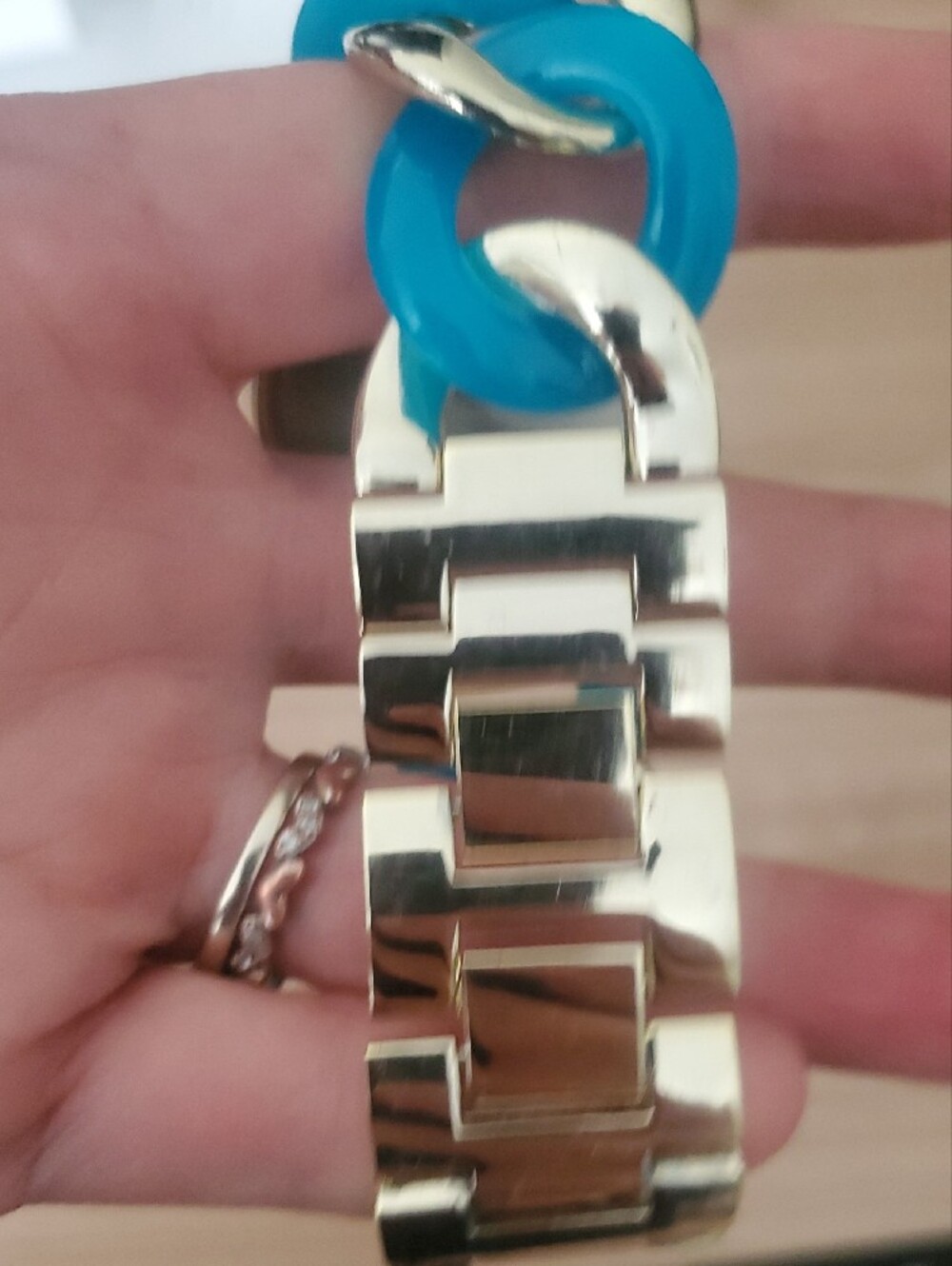 sofia by sofia vergara Silver and Turquoise Link Bracelet Watch - Picture 6 of 8